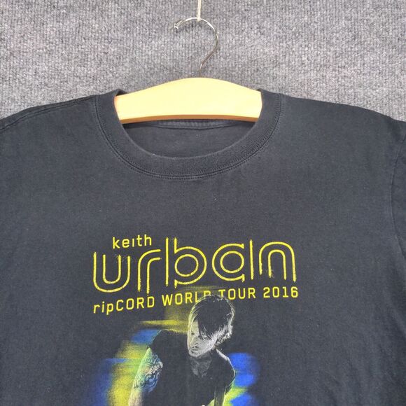 Keith Urban Men's ripCORD World Tour 2016 T-Shirt Black L Crew Neck Short Sleeve - Picture 3 of 12